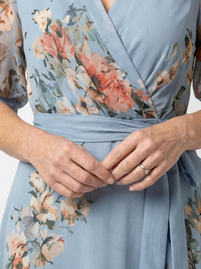 Elowen™ | Maxi-wikkeljurk met bloemenprint