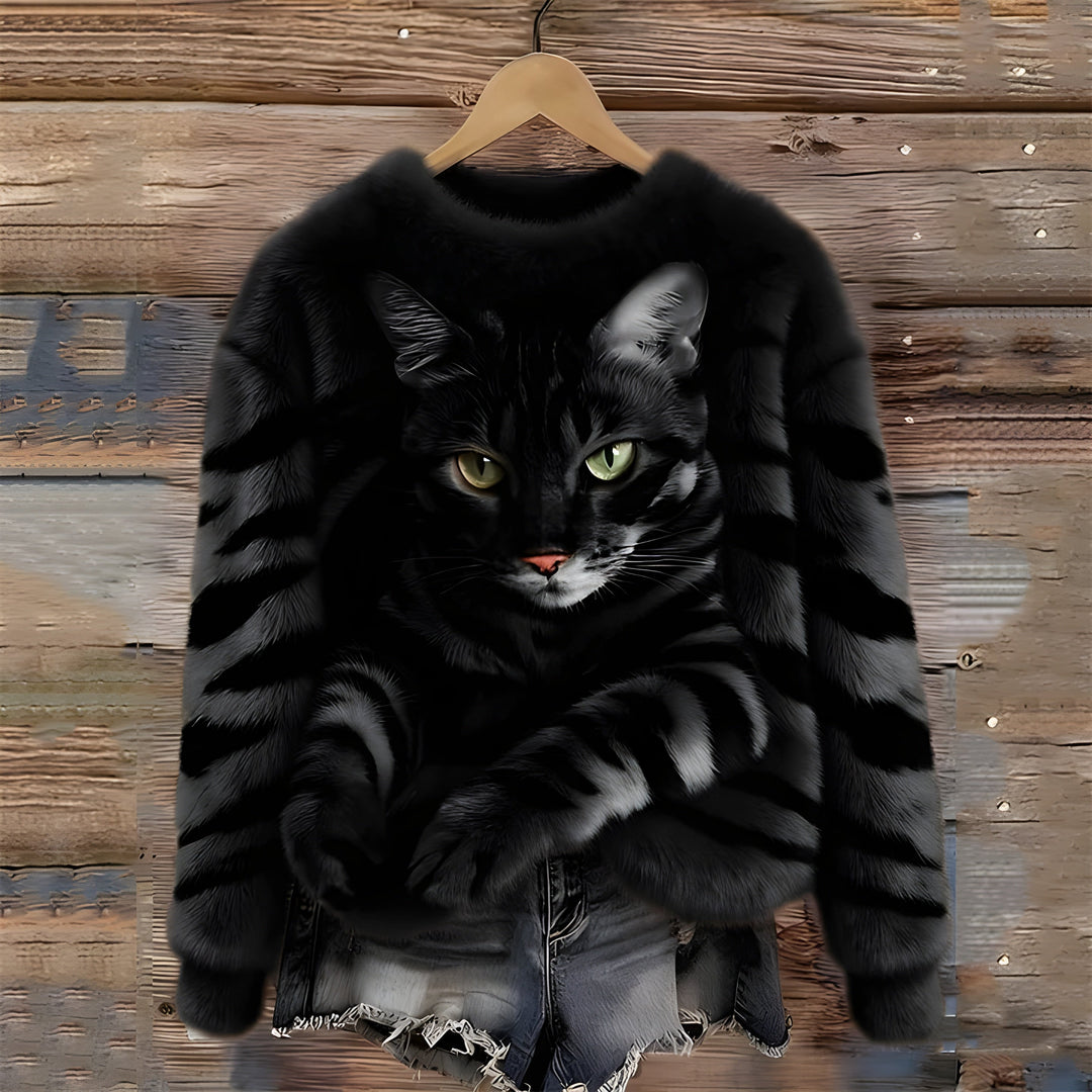 Valerie™ | Pull à motif chat 